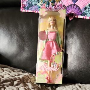 Barbie Doll in Pink Dress with Green Cardigan